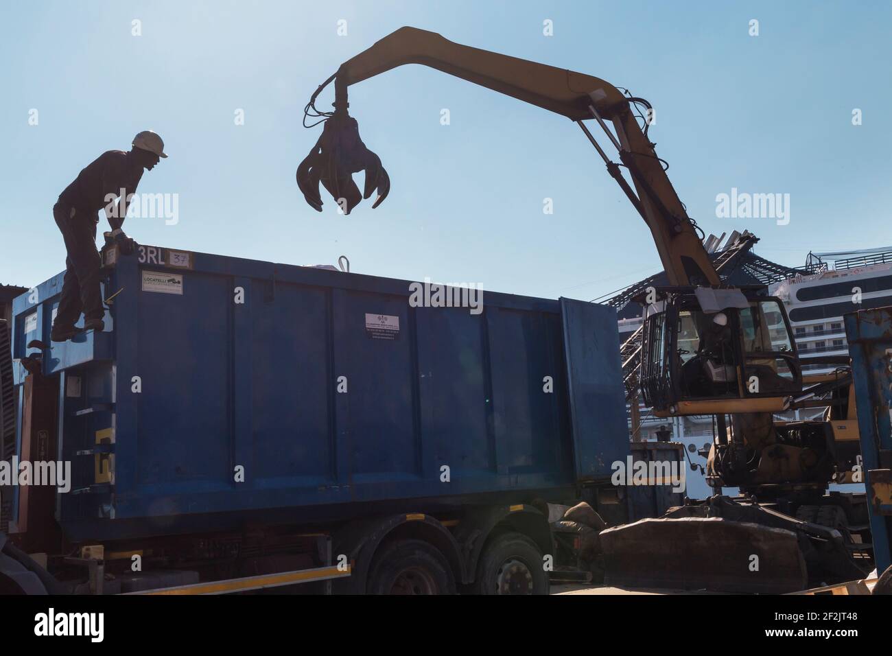 Waste collection centre, Genoa, Liguria, Italy, Europe Stock Photo