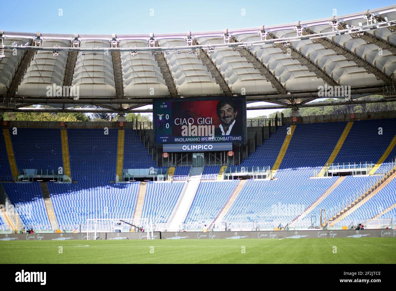 A picture of Gigi Proietti before the Italian championship Serie A football match between SS Lazio and Juventus FC on November 8, 2020 at Stadio Olimpico in Rome, Italy - Photo Federico Proietti / DPPI Stock Photo