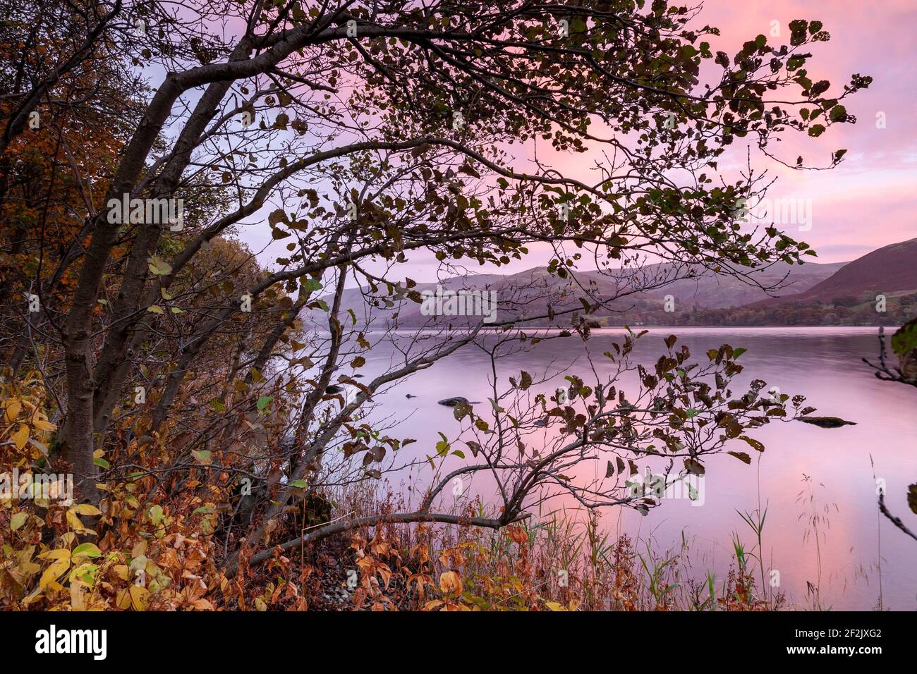 View over Ullswater in the Lake District, Cumbria, England Stock Photo