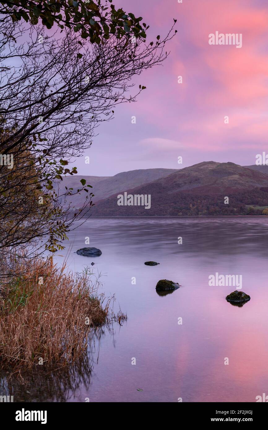 View over Ullswater in the Lake District, Cumbria, England Stock Photo
