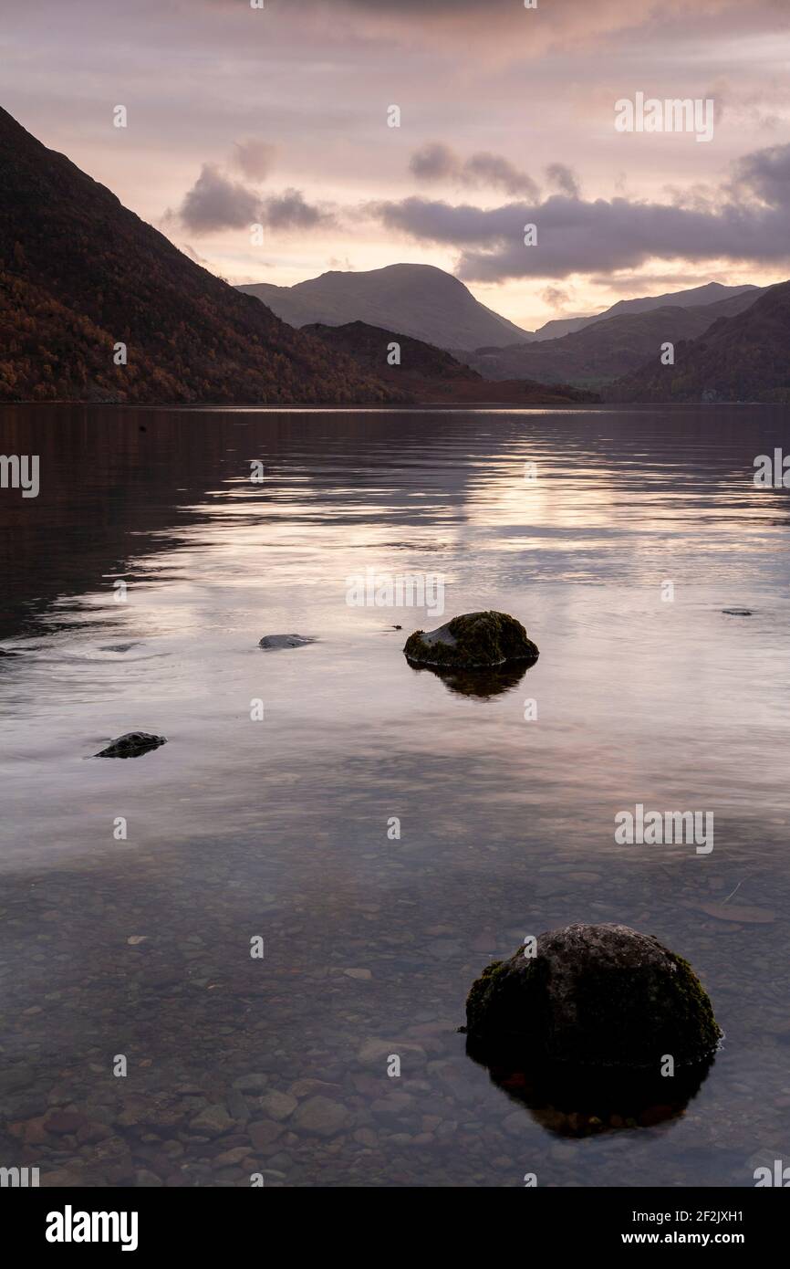 View over Ullswater in the Lake District, Cumbria, England Stock Photo