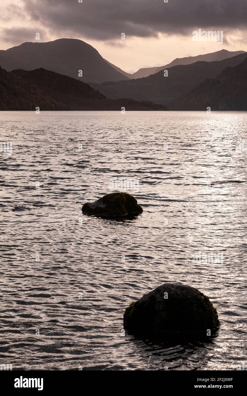 View over Ullswater in the Lake District, Cumbria, England Stock Photo