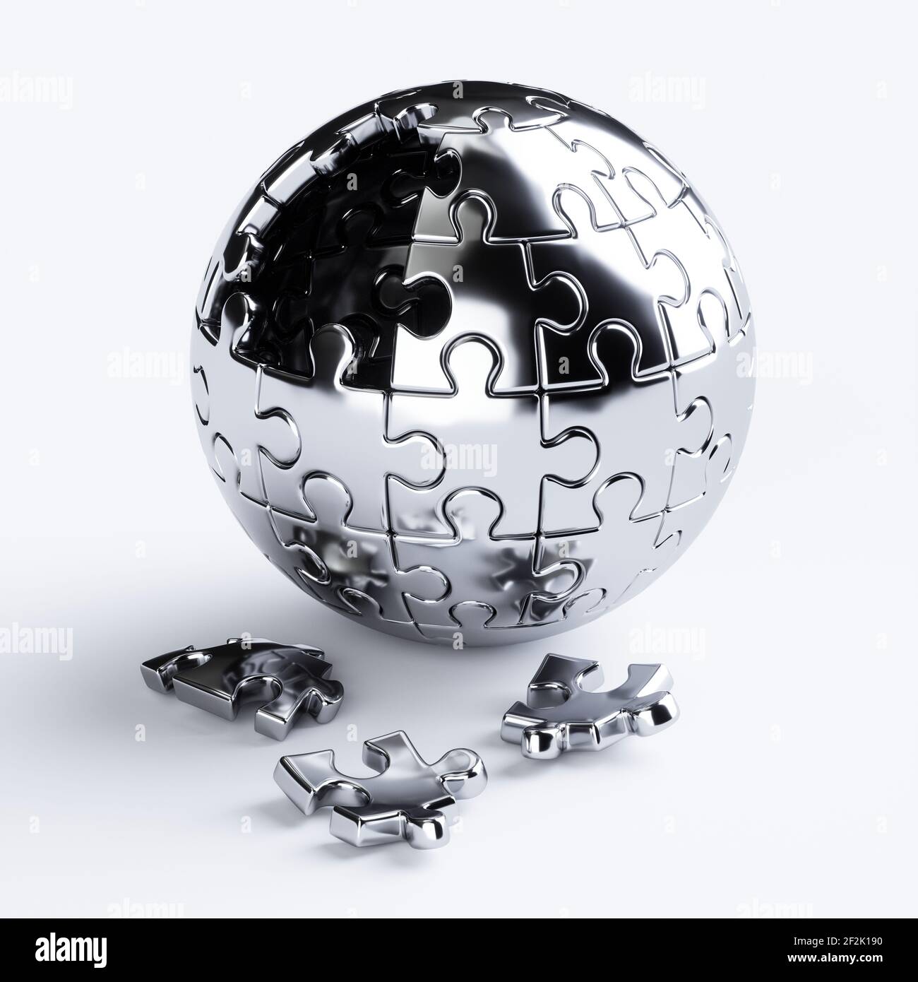 Spherical jigsaw puzzle sphere. 3d rendering illustration Stock Photo -  Alamy