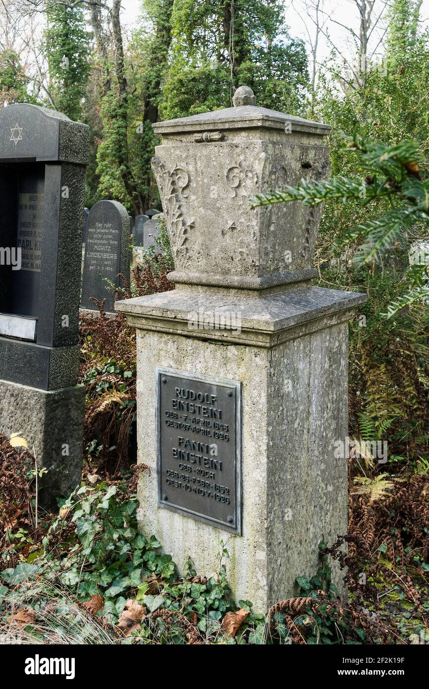 Berlin, Jewish cemetery Berlin Weissensee, grave of Rudolf Einstein