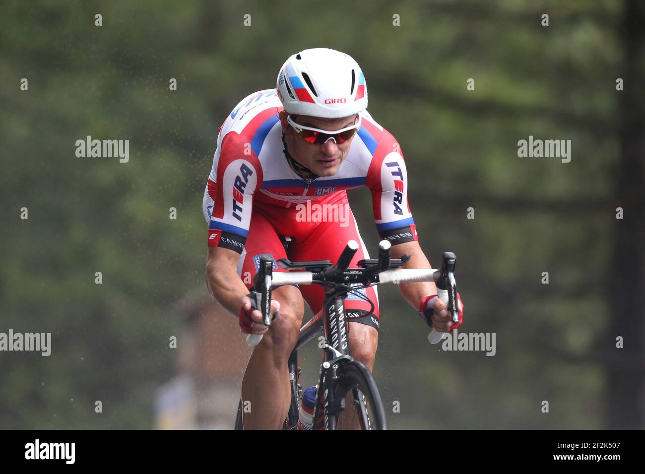 Cycling - UCI World Tour - Tour de France 2013 - Stage 17 - Individual Time Trial - Embrun - Chorges (32 km) - 17/07/2013 - Photo MANUEL BLONDEAU / DPPI - Eduard Vorganov of Russia and Team Katusha Stock Photo