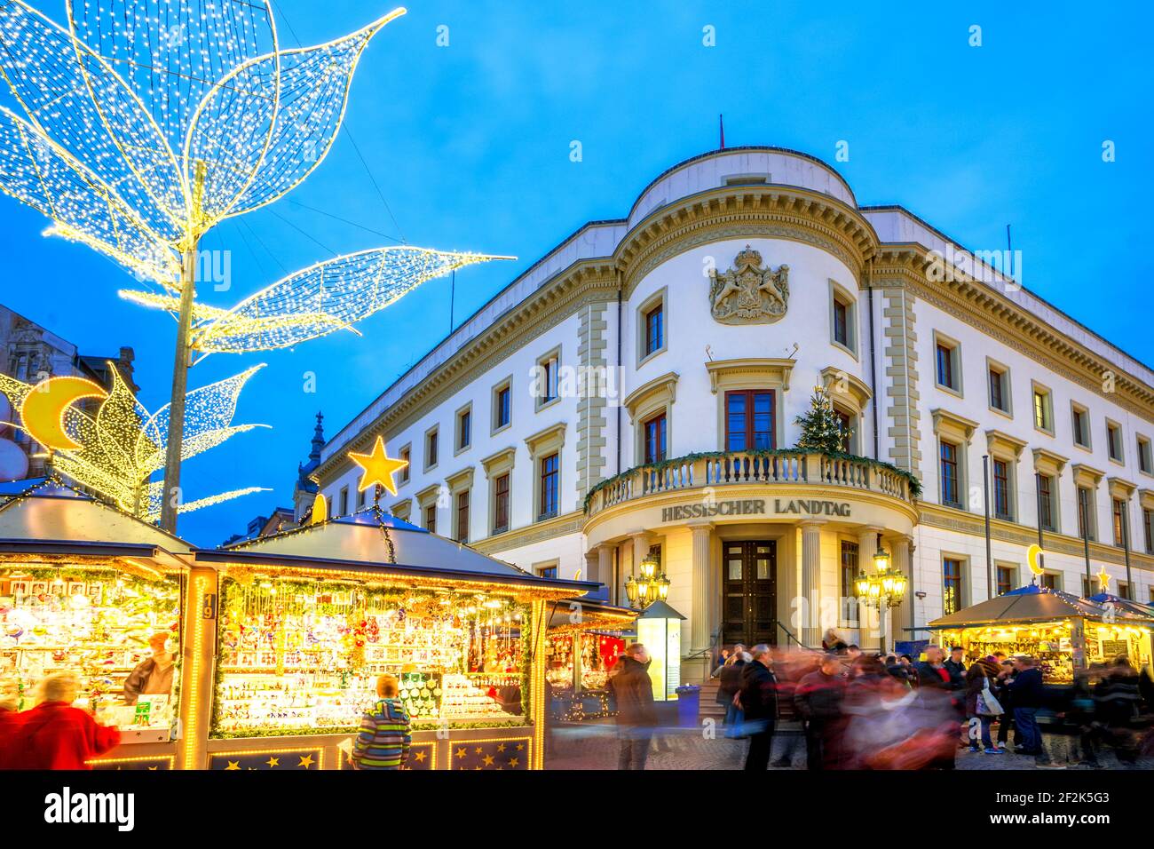 Christmas Market in Wiesbaden, Hessen, Germany Stock Photo Alamy