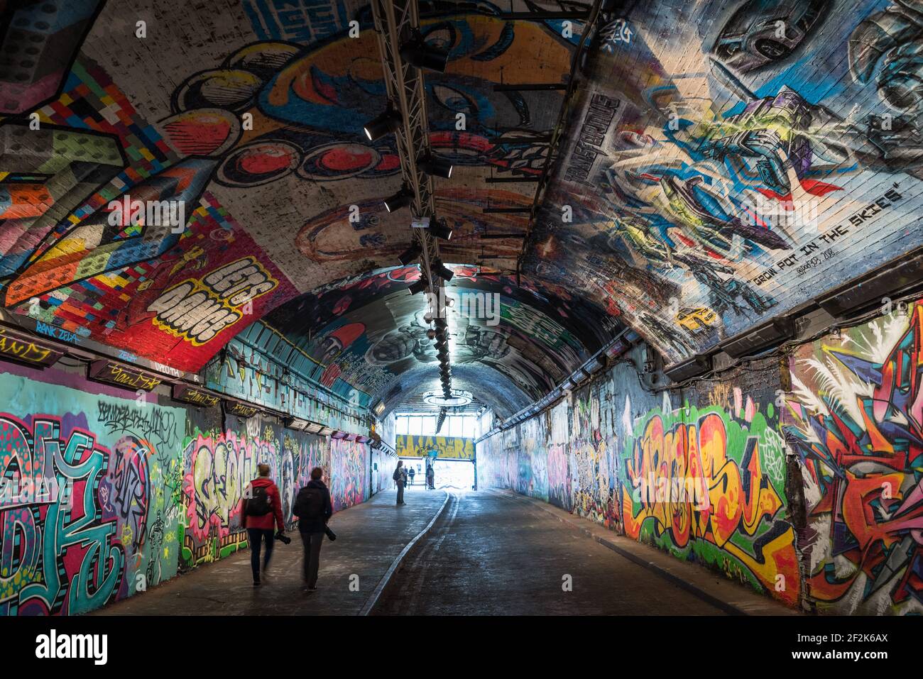 Banksy Tunnels, Leake Street, London, UK. Stock Photo