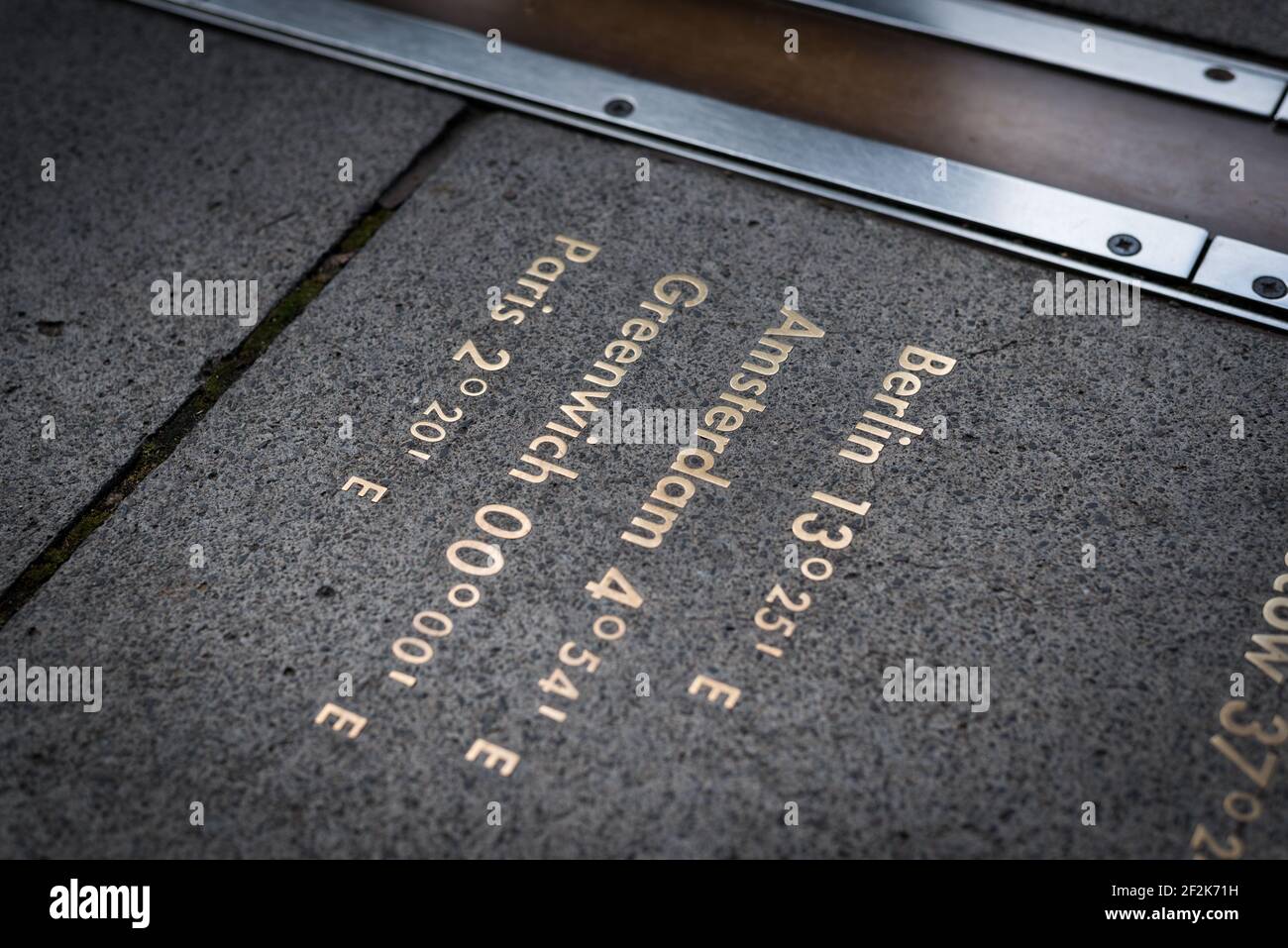 The Meridian Line in the Royal Observatory Museum, Greenwich, London. Stock Photo