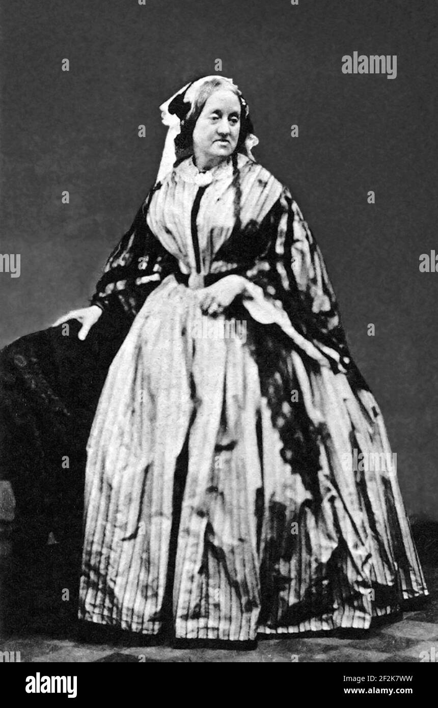 Anna Atkins. Portrait of the English botanist and photographer, Anna Atkins (née Children, 1799-1871), 1861 Stock Photo