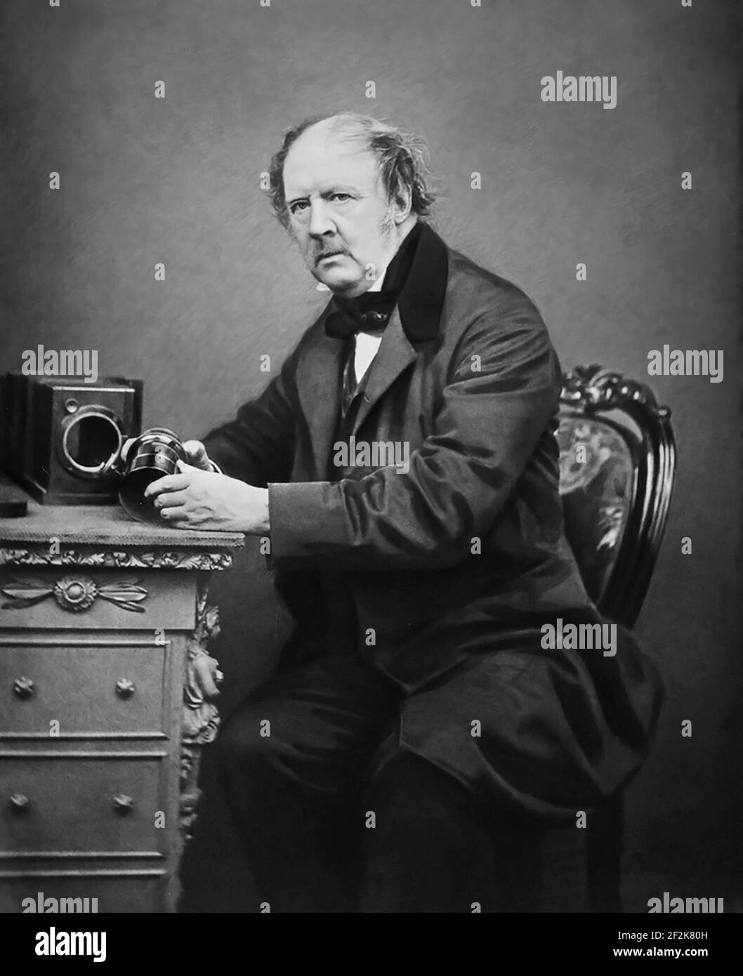 Fox Talbot. Portrait of the English scientist and inventor of photography, William Henry Fox Talbot (1800-1877) by John Moffat, 1864 Stock Photo
