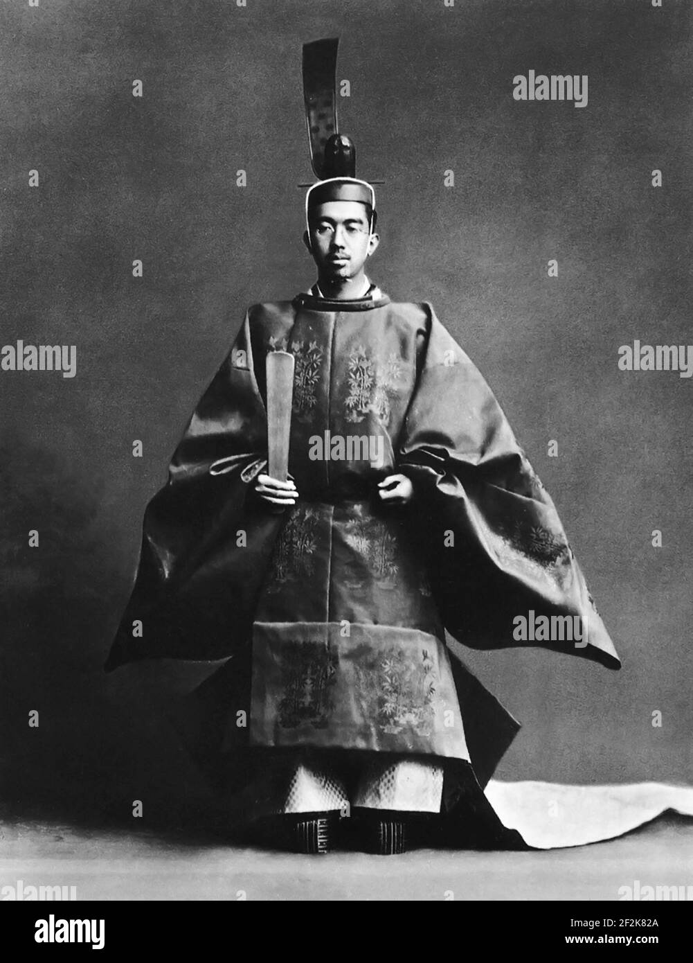 Hirohito. Portrait of the 124th emperor of Japan, Hirohito (1901-1989) at his enthronement ceremony in 1928 Stock Photo