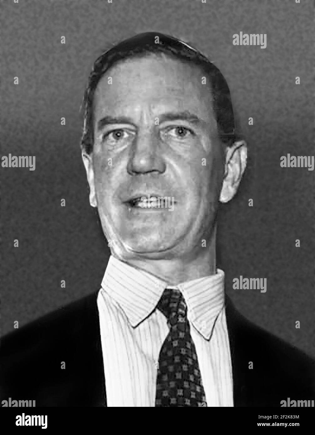 Kim Philby. Portrait of the British intelligence officer and Soviet double agent, Harold Adrian Russell 'Kim' Philby (1912-1988), 1955 Stock Photo
