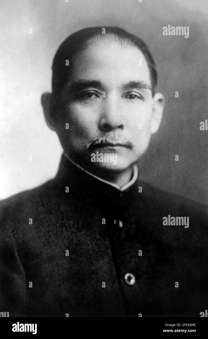 Sun Yat Sen. Portrait of the Chinese statesman and first president of the Republic of China, Sun Yat-sen (b. Sun Deming, 1866 -1925) Stock Photo