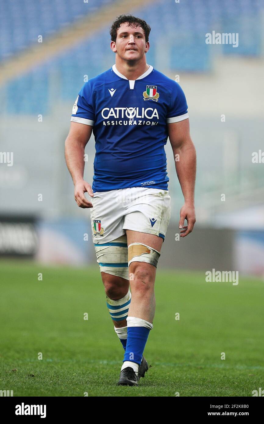 Michele Lamaro of Italy reacts during the Six Nations 2021 rugby