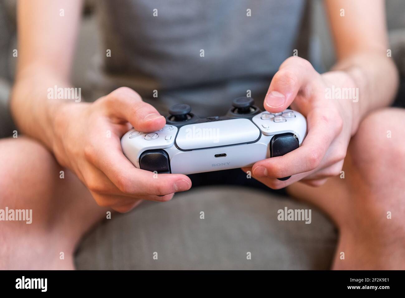 Console Player Playstation 5 console hi-res stock photography and images - Alamy