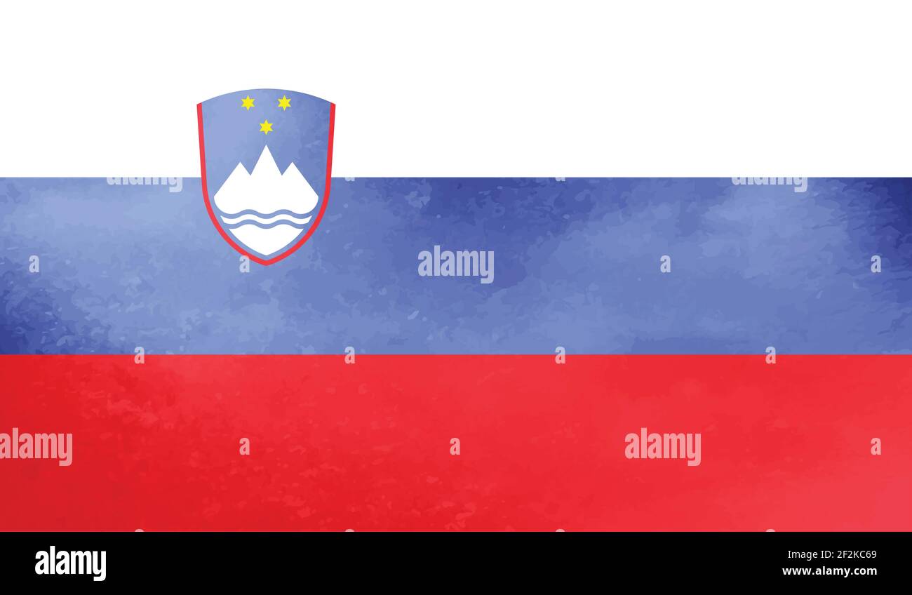 Slovenia flag with waving grunge texture. Vector background Stock ...