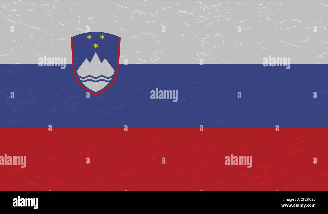 Slovenia flag with waving grunge texture. Vector background Stock ...