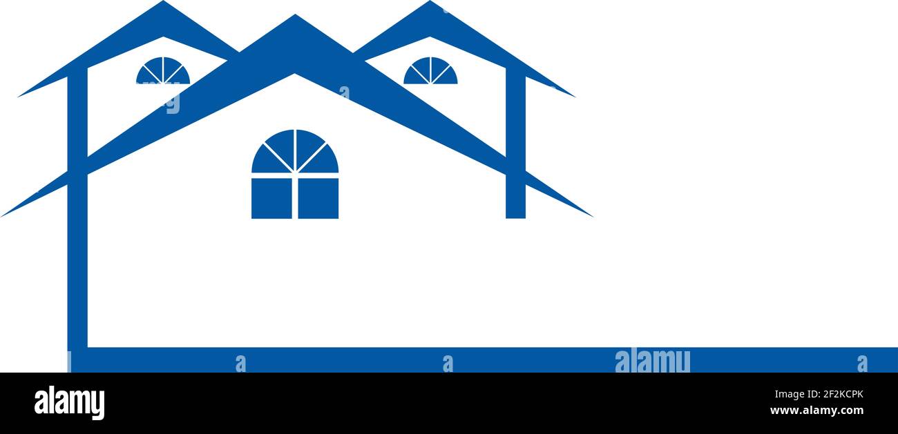 Blue House Real Estate Logo Stock Photo Alamy