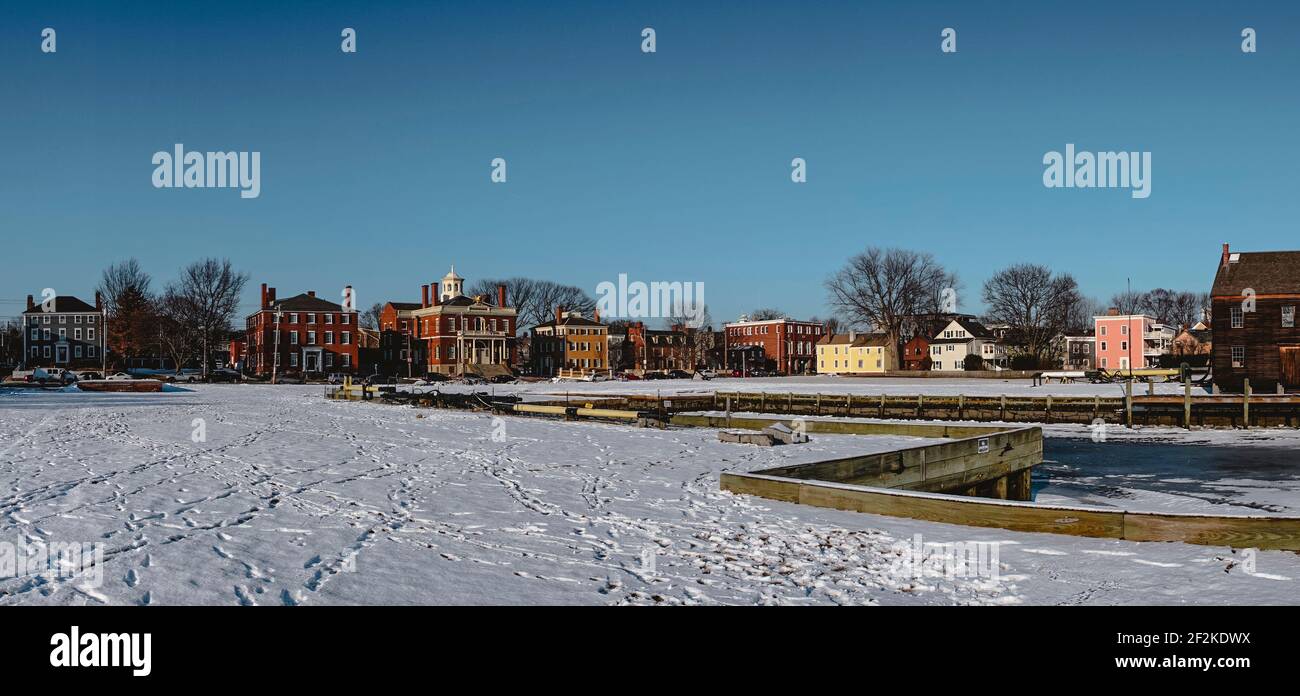 Winter in Witch City of Salem, Essex, New England, Boston, United States of America, Massachusetts Stock Photo
