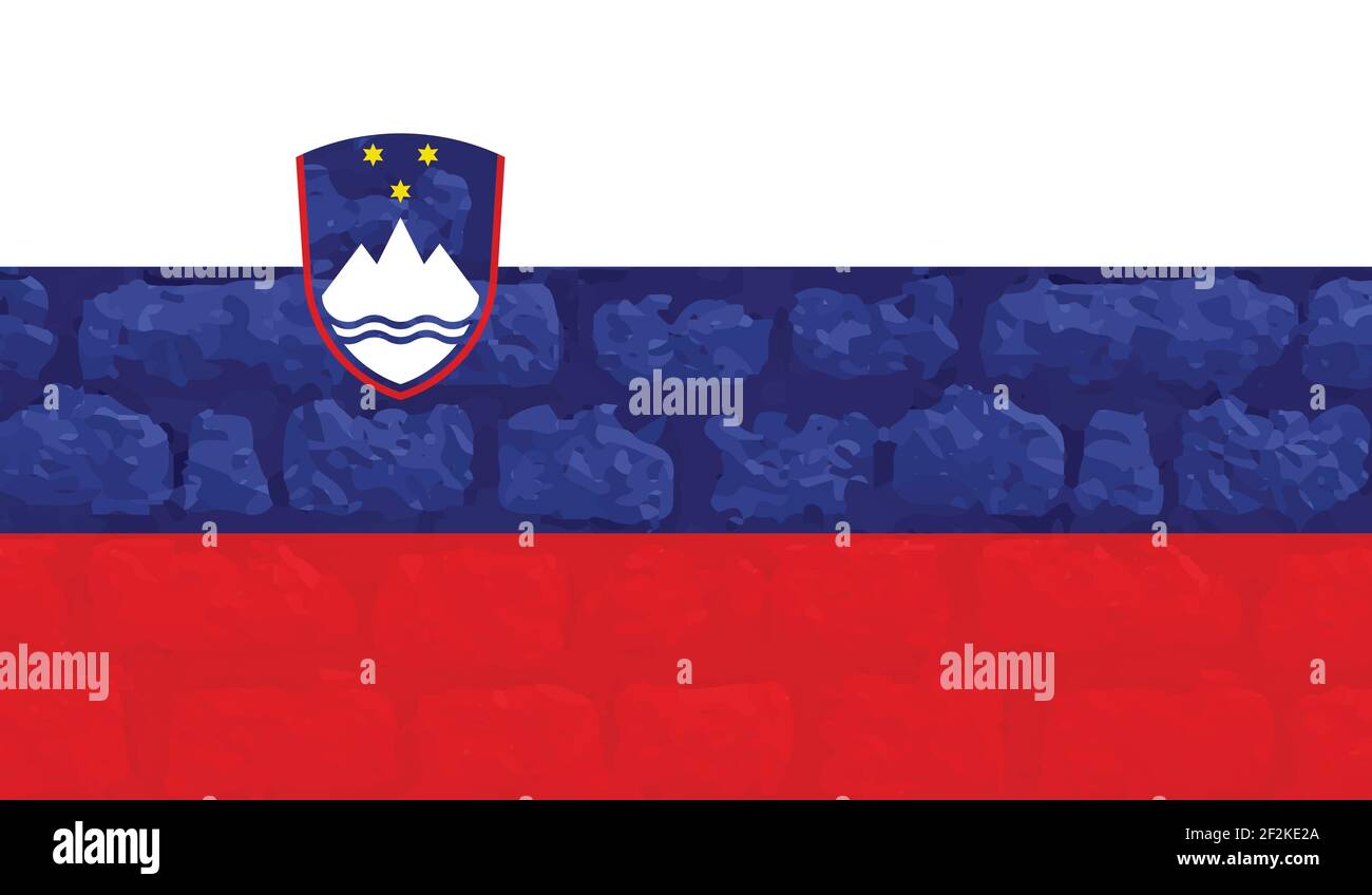 Slovenia flag with waving grunge texture. Vector background Stock ...