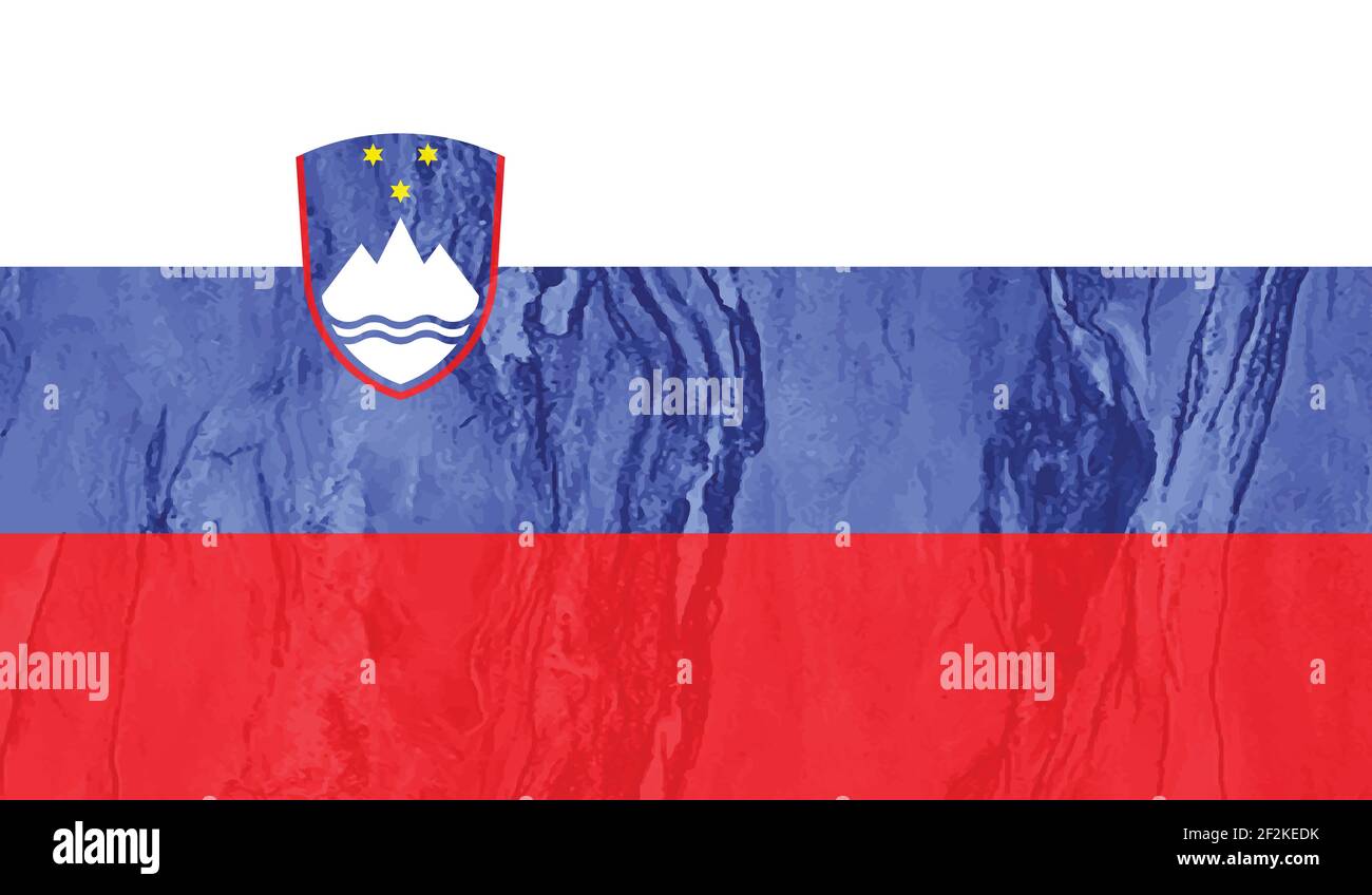 Slovenia flag with waving grunge texture. Vector background Stock ...
