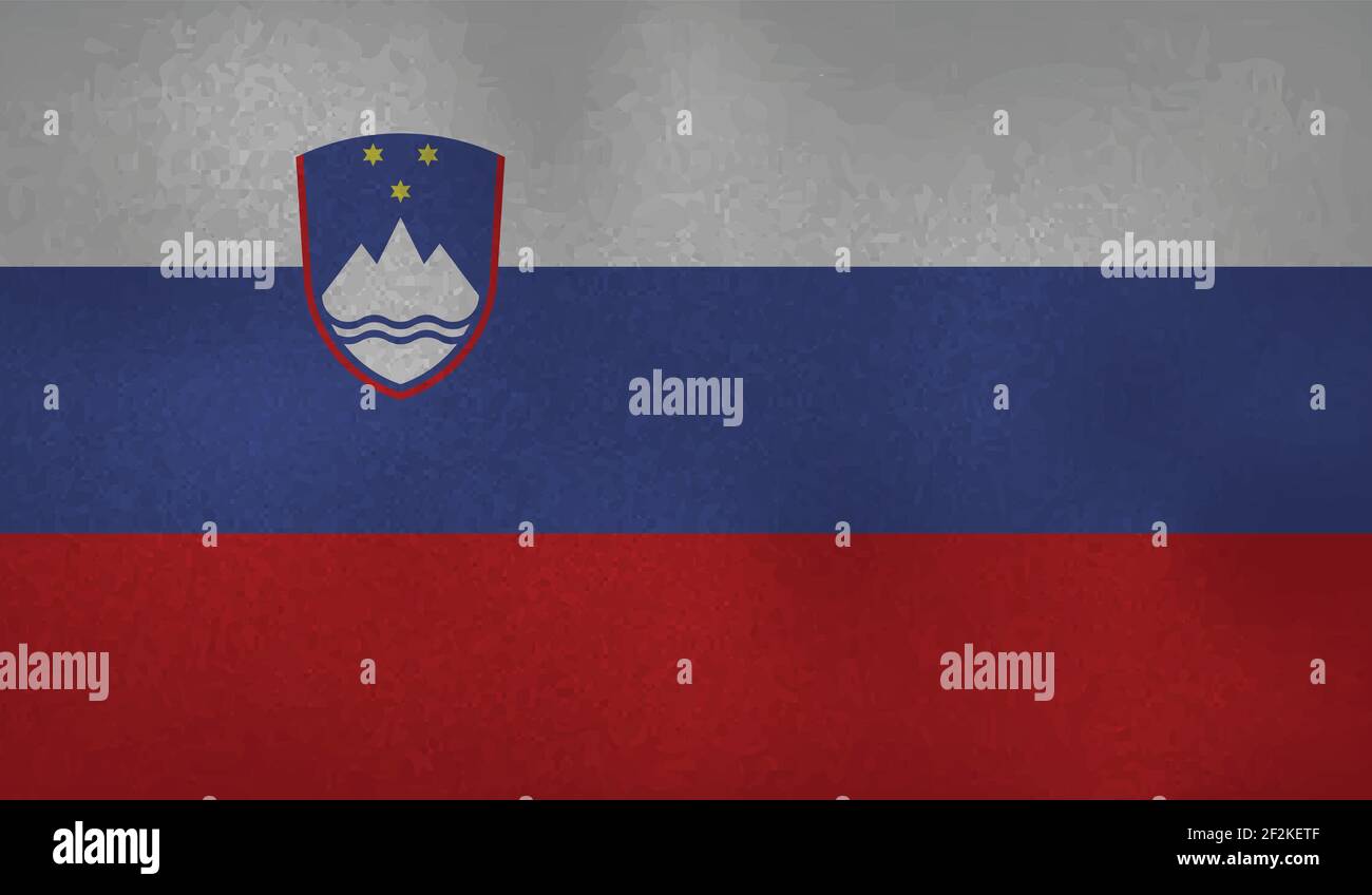 Slovenia flag with waving grunge texture. Vector background Stock ...