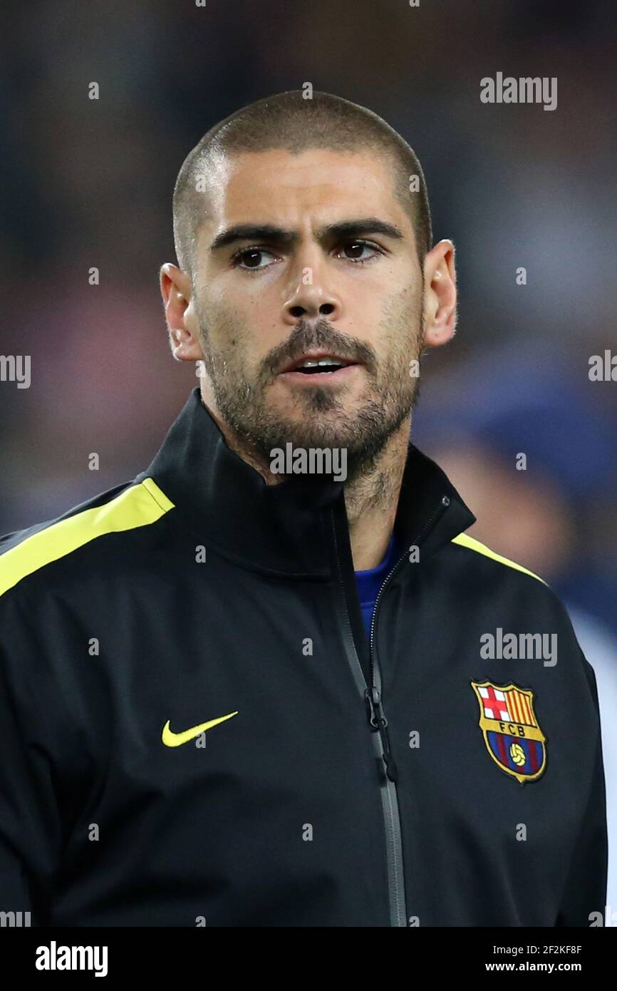 Football - UEFA Champions League 2013/2014 - Group Stage - Group H - FC Barcelona v Milan AC on November 6, 2013 in Barcelona , Spain - Photo Manuel Blondeau / AOP PRESS / DPPI - Victor Valdes of FC Barcelona poses prior to the match Stock Photo
