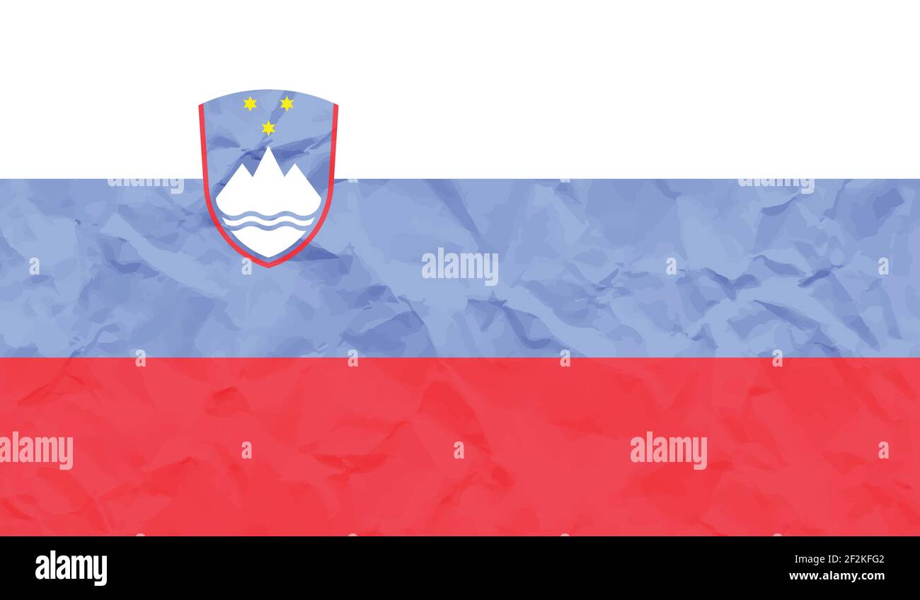 Slovenia flag with waving grunge texture. Vector background Stock ...