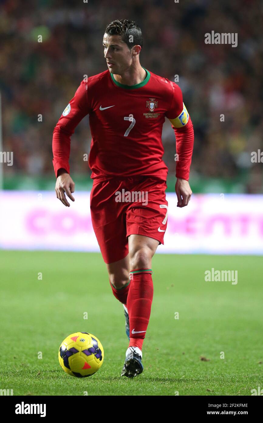 Football - FIFA World Cup 2014 - Qualifiying - Play Offs - 1st Leg - Portugal v Sweden on November 15, 2013 in Lisbon , Portugal - Photo Manuel Blondeau / AOP PRESS / DPPI - Cristiano Ronaldo of Portugal in action Stock Photo