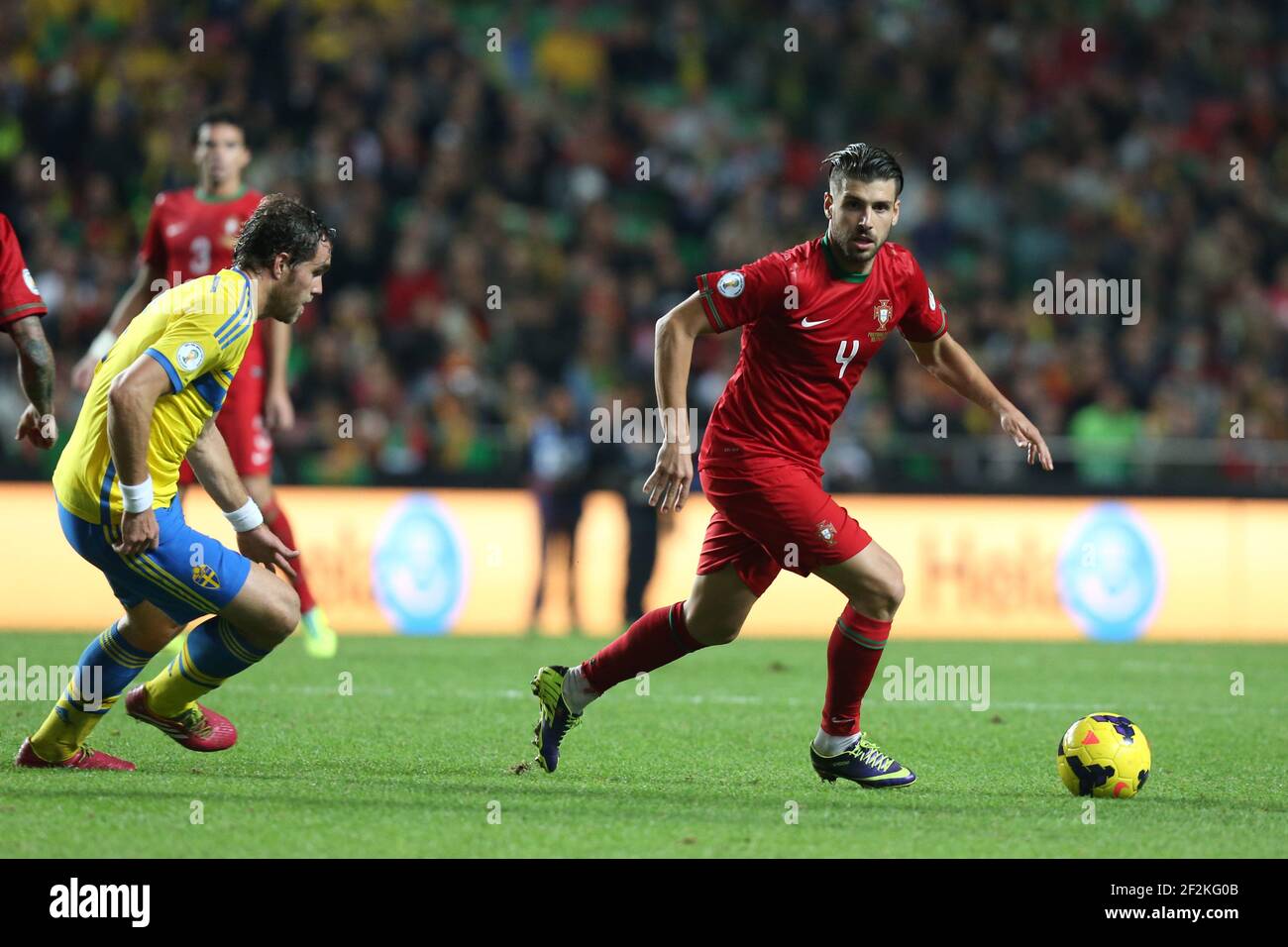 Football - FIFA World Cup 2014 - Qualifiying - Play Offs - 1st Leg - Portugal v Sweden on November 15, 2013 in Lisbon , Portugal - Photo Manuel Blondeau / AOP PRESS / DPPI - Miguel Veloso of Portugal in action Stock Photo