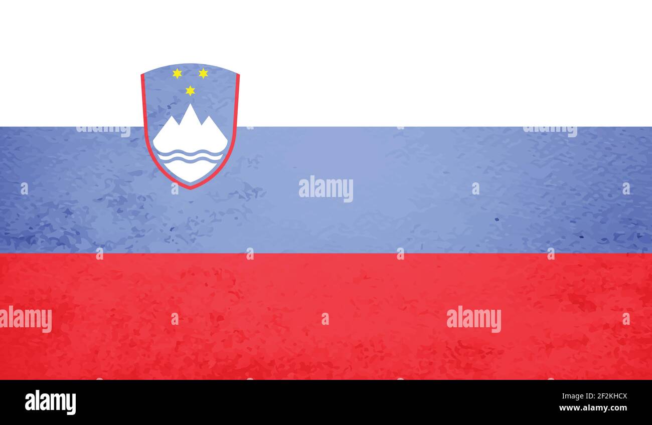 Slovenia flag with waving grunge texture. Vector background Stock ...