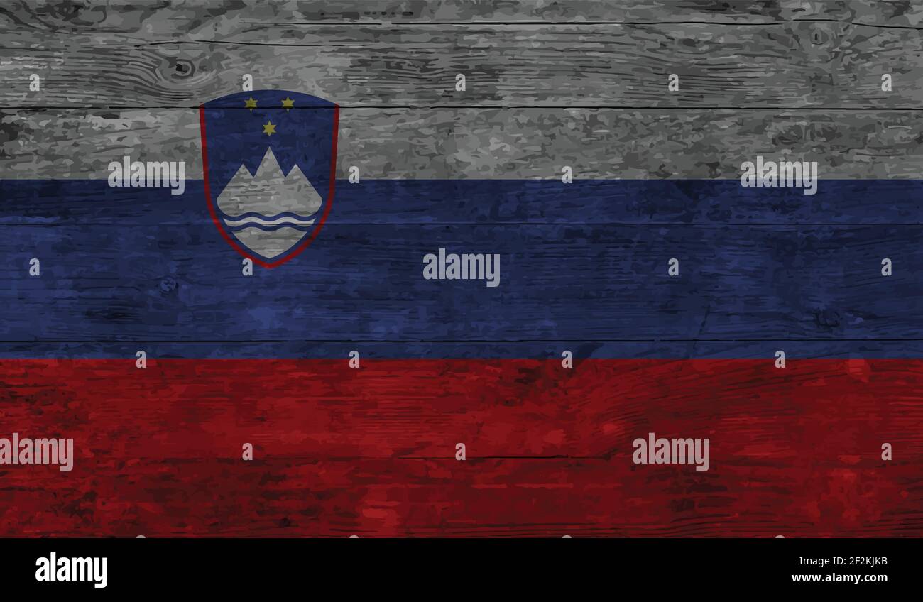 Slovenia flag with waving grunge texture. Vector background Stock ...