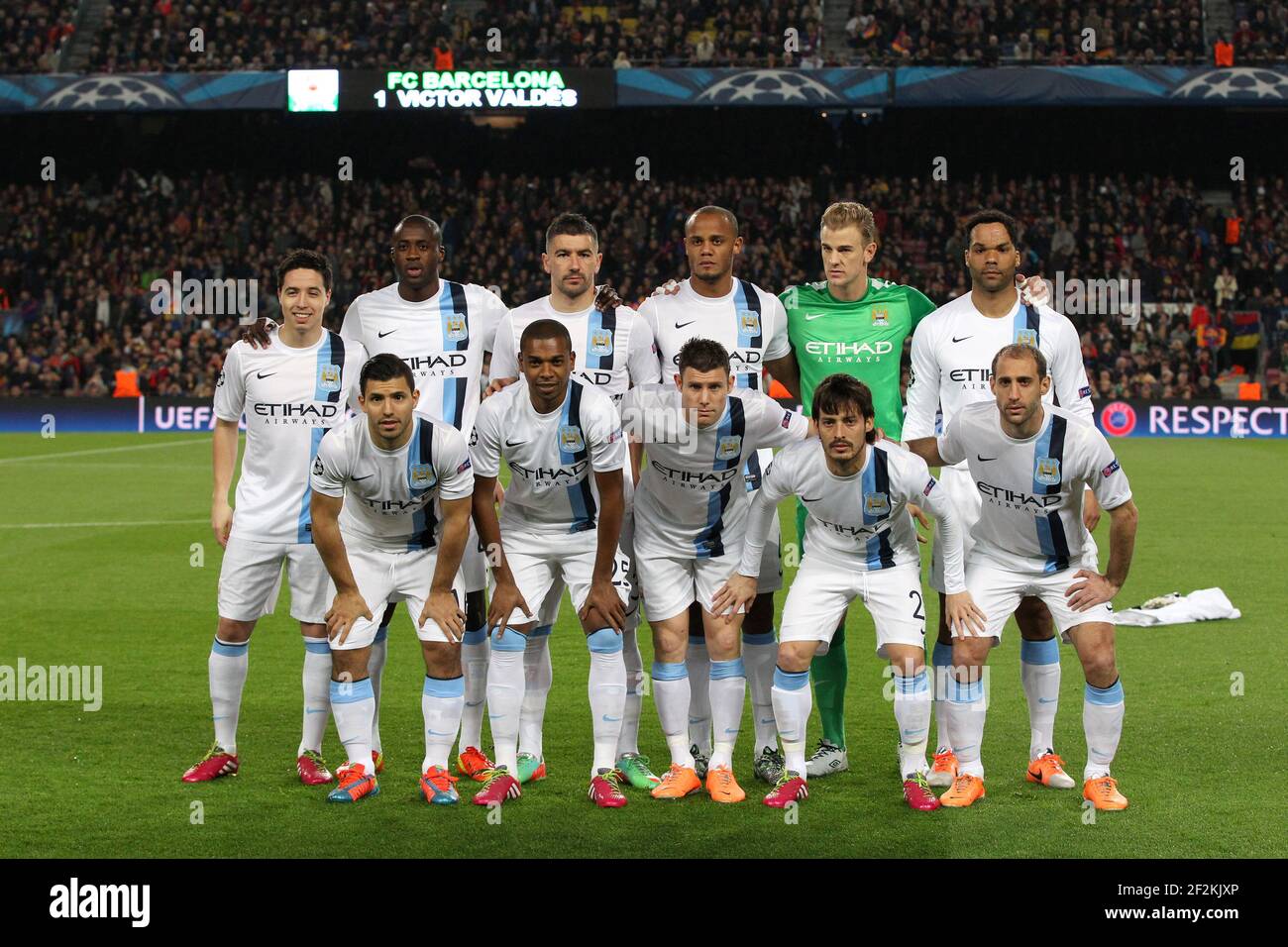 Football - UEFA Champions League 2013/2014 - 1/8 FINAL - 2nd Leg - FC  Barcelona v Manchester city in Camp Nou Stadium of Barcelona on March 12 ,  2014 in Barcelona ,