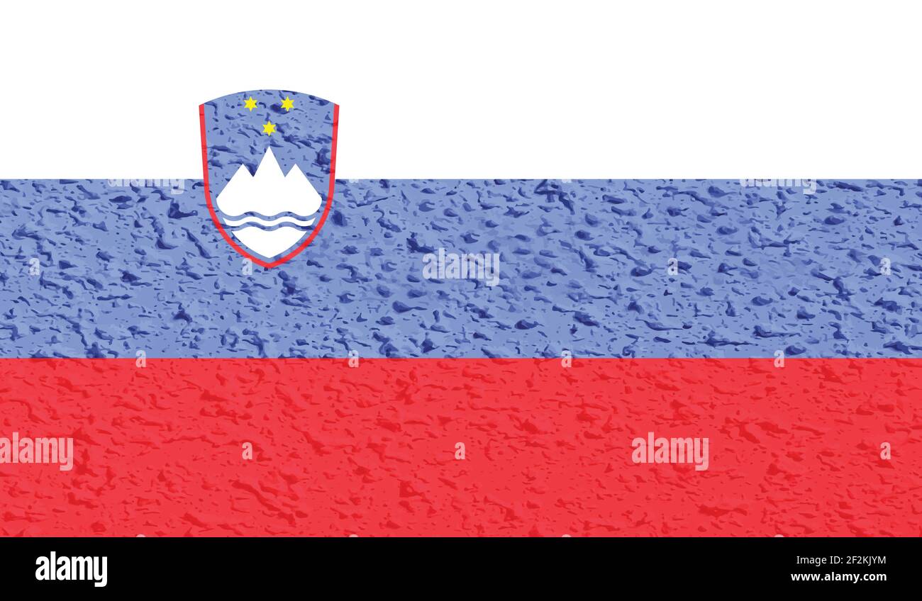Slovenia flag with waving grunge texture. Vector background Stock ...