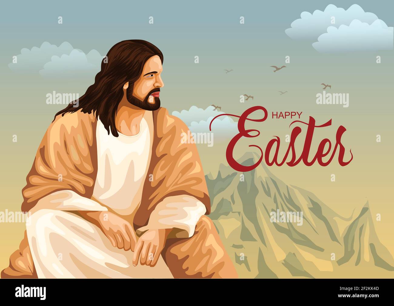 happy Easter greetings. Jesus vector vector illustration design ...