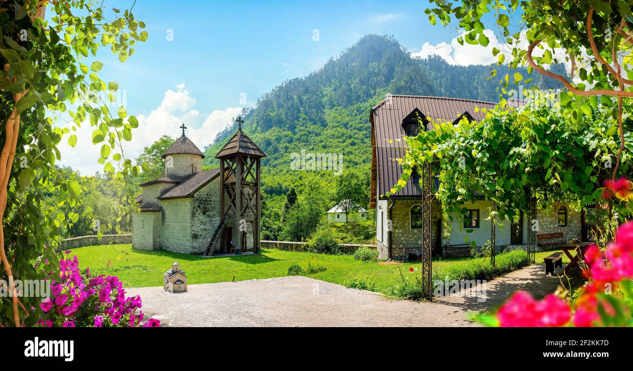 The Dobrilovina Old Monastery Chapel And Living House Stock Photo