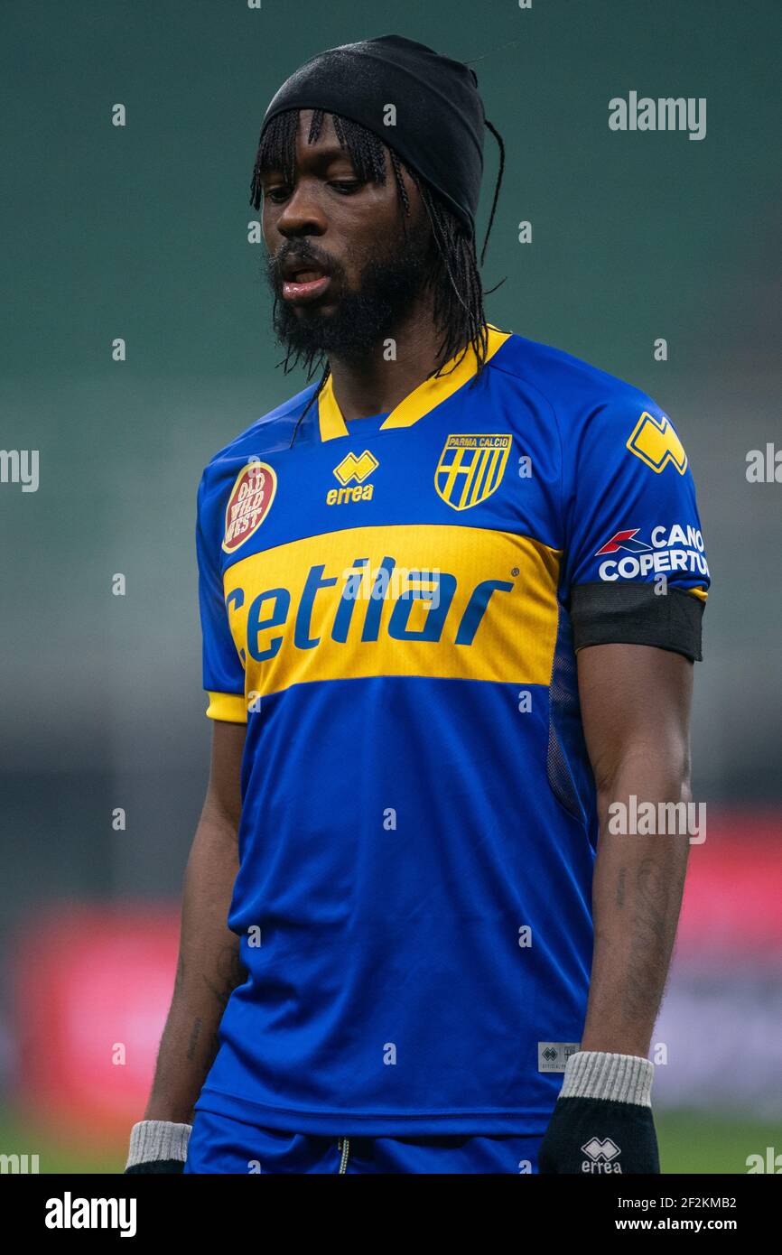 Gervinho of Parma Calcio during the Italian championship Serie A football match between AC Milan and