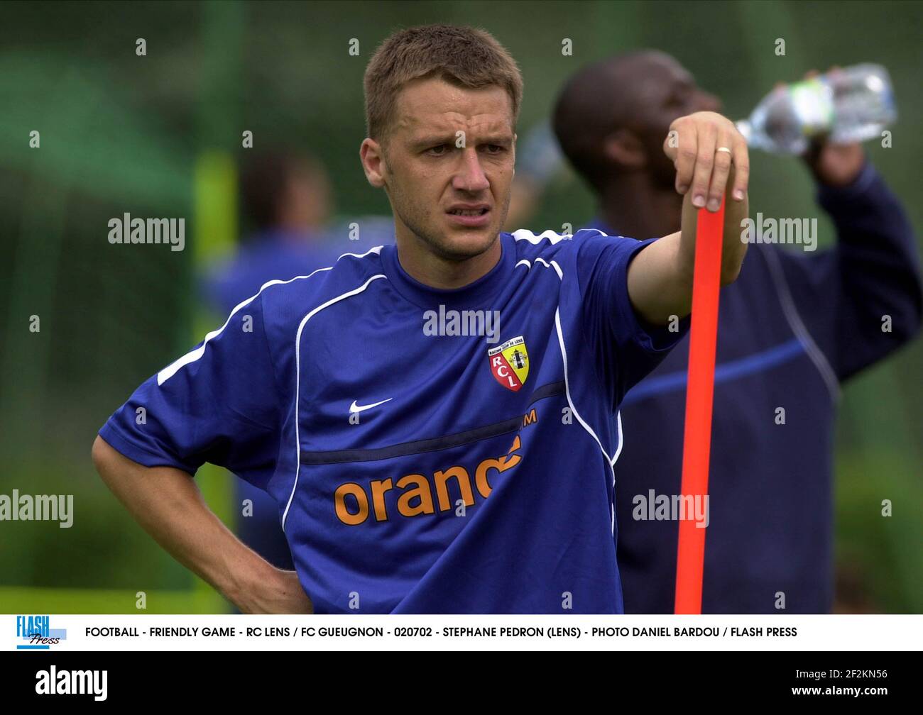 FOOTBALL - FRIENDLY GAME - RC LENS / FC GUEUGNON - 020702 - STEPHANE PEDRON (LENS) - PHOTO DANIEL BARDOU / FLASH PRESS Stock Photo