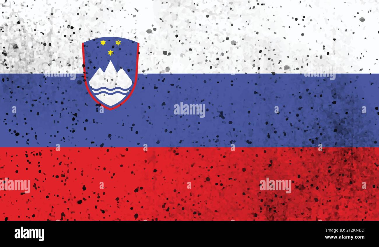 Slovenia flag with waving grunge texture. Vector background Stock ...