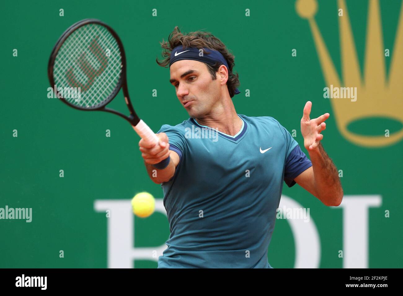 Roger Federer of Switzerland during The ATP Monte-Carlo Rolex Masters 2014,  Monaco, on April 16, 2014. Photo Manuel Blondeau / AOP PRESS / DPPI Stock  Photo - Alamy