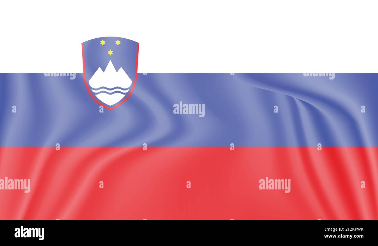 Slovenia flag with waving grunge texture. Vector background Stock ...