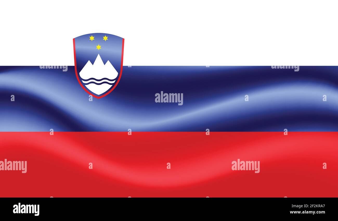 Slovenia flag with waving grunge texture. Vector background Stock ...
