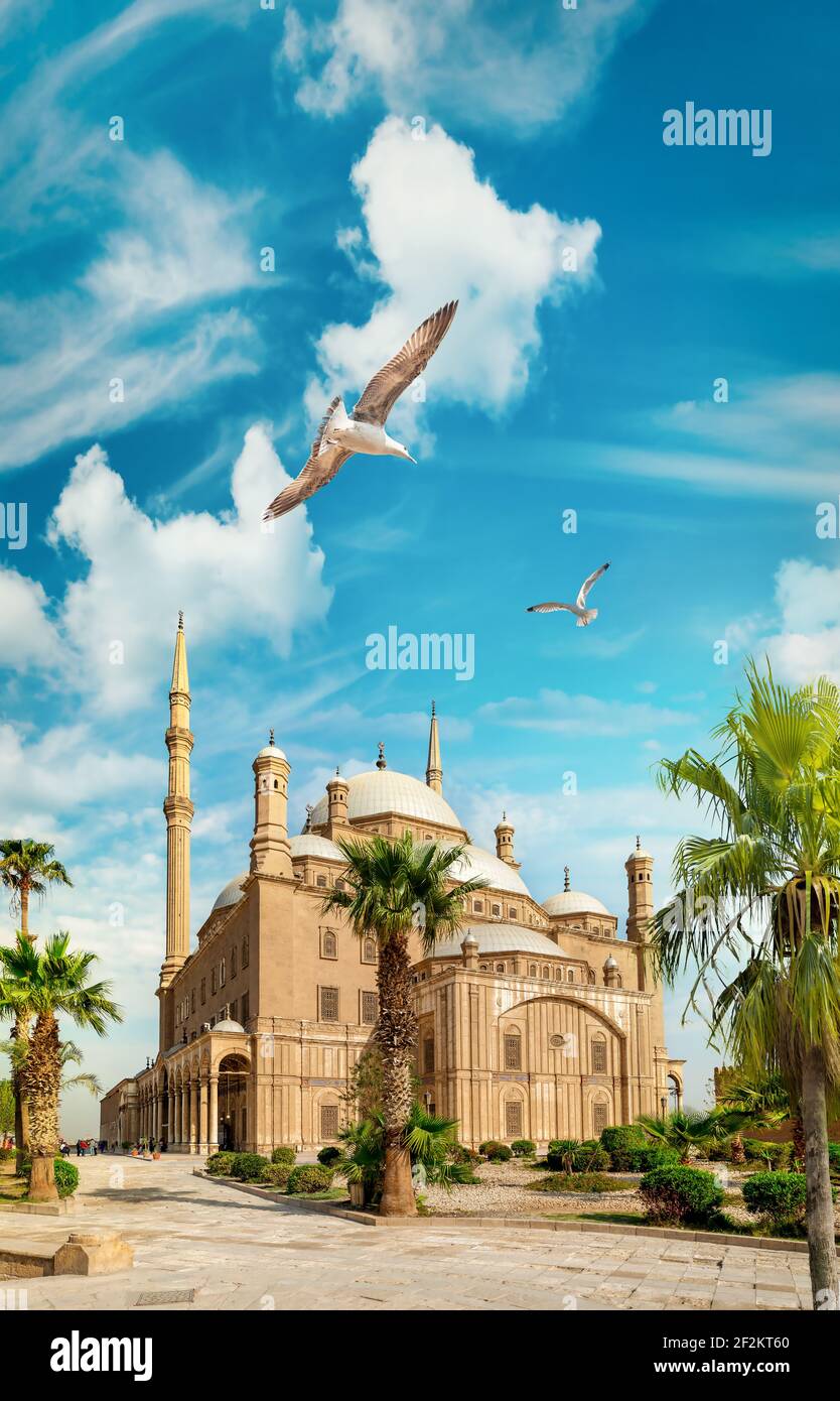 The great Mosque of Muhammad Ali Pasha in Cairo Egypt Stock Photo