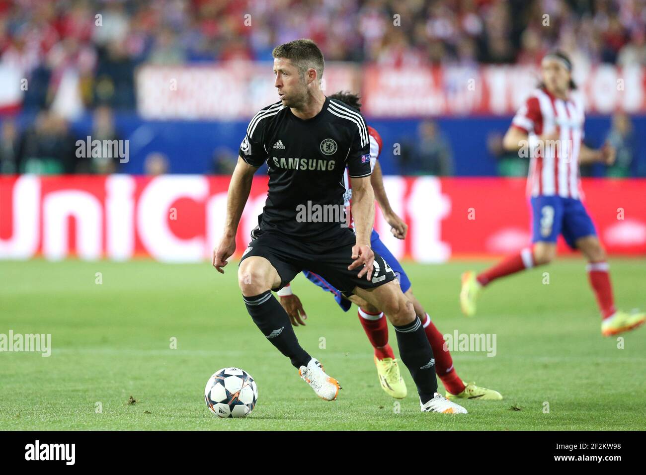 Gary Cahill of Chelsea FC during the UEFA Champions League 2013/2014 football match semi final, first leg between Atletico Madrid and Chelsea on April 22, 2014 at Vicente Calderon stadium in Madrid, Spain. Photo Manuel Blondeau / AOP Press / DPPI Stock Photo