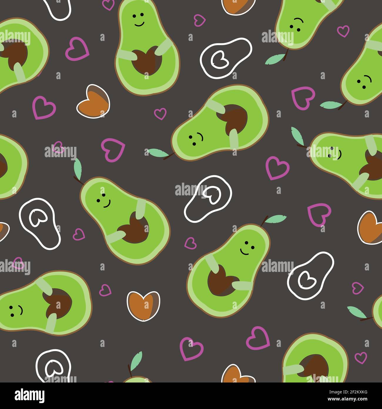 Cute avocadoes character seamless pattern part 2 Stock Vector Image ...