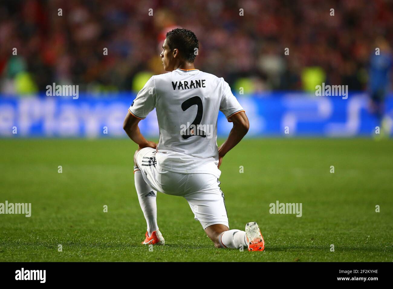 Raphael Varane of Real Madrid during the UEFA Champions League 2013/2014  football match final between Real Madrid and Atletico on May 24, 2014 at  Luz stadium in Lisbon, Portugal. Photo Manuel Blondeau /