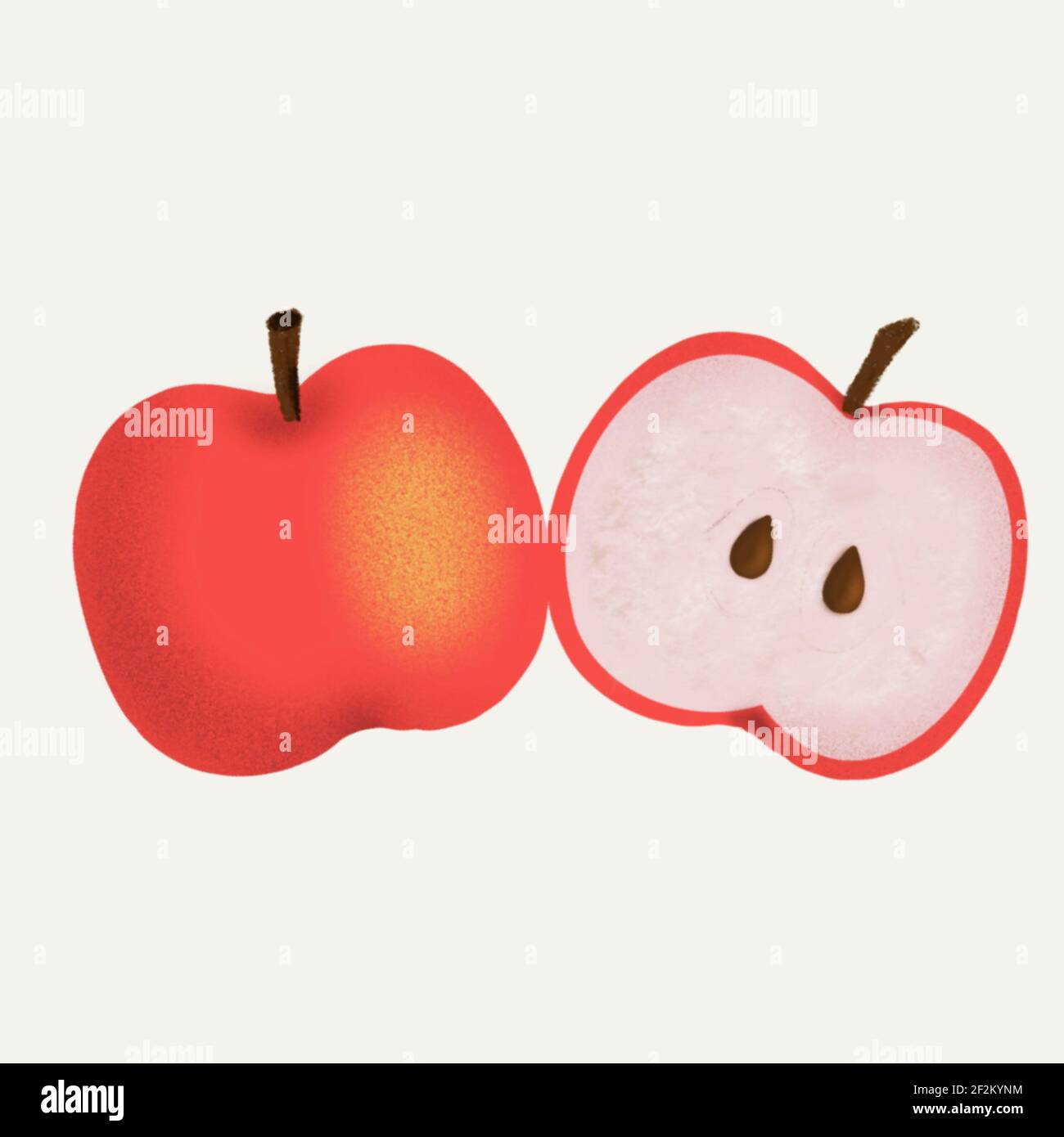 Cartoon red apple hi-res stock photography and images - Alamy