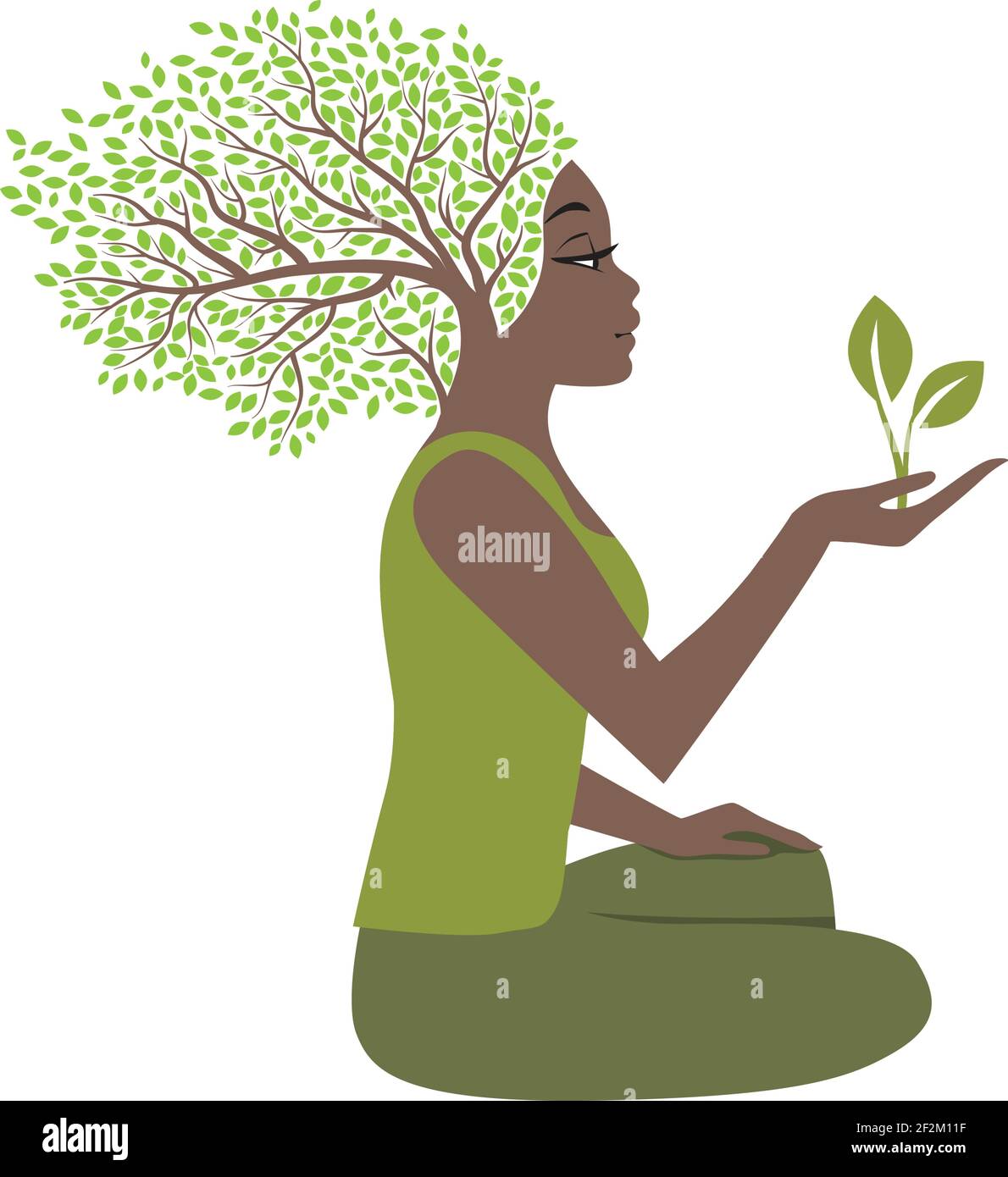Yoga tree logo design, human tree meditation concept. Stock Vector
