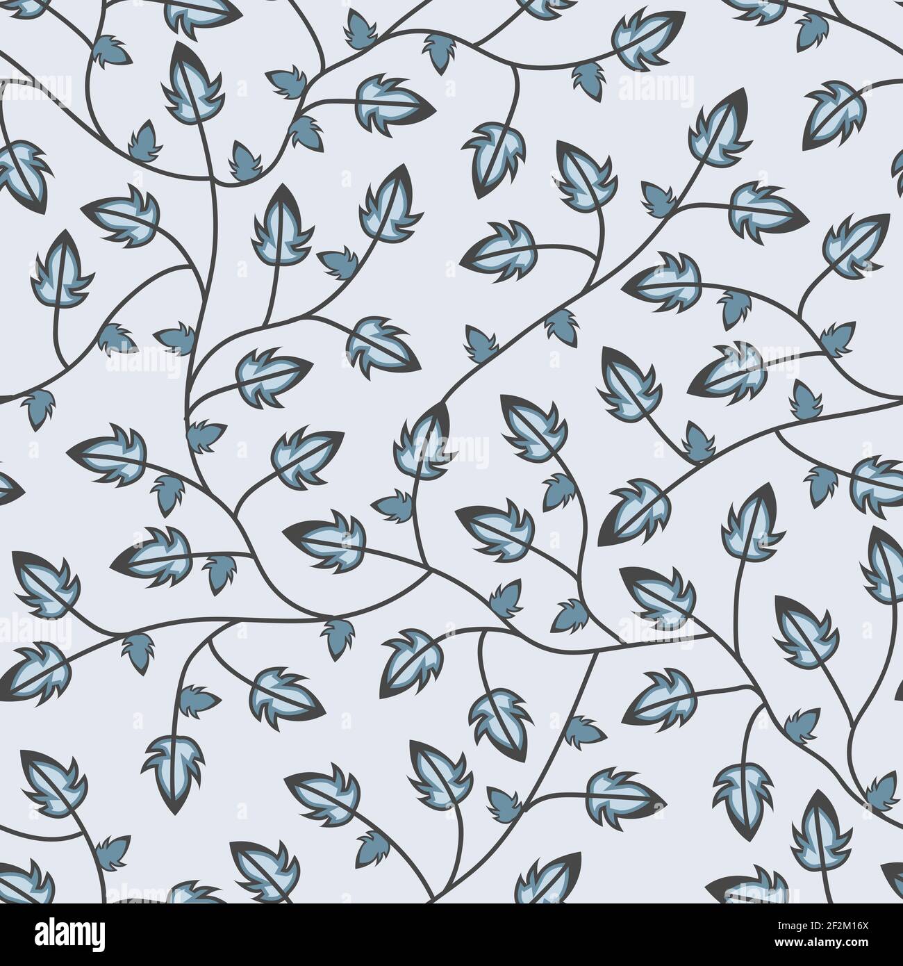 Five cornered Leaves branches seamless pattern Stock Vector