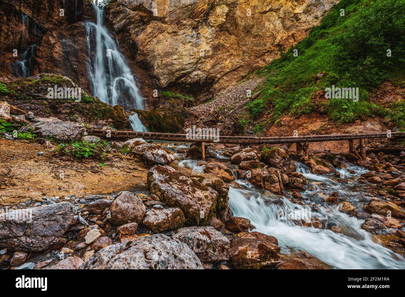 Austria Wild Rivers Wild river landscape in Austrian Alps. Stierlochbach waterfall Stock ...